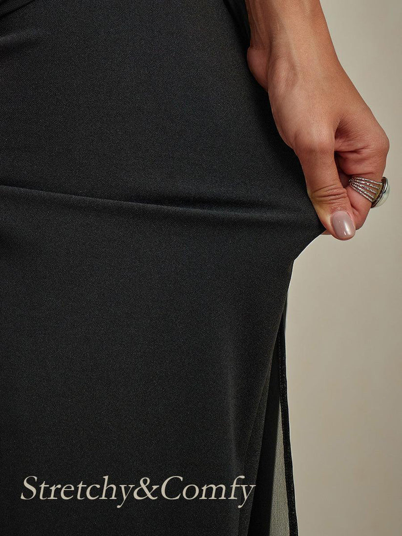 Hera | Elegant Chiffon Overlay Wide Pants