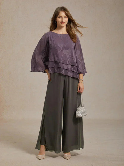 Hera | Elegant Chiffon Overlay Wide Pants