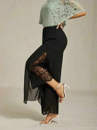 Hera | Elegant Chiffon Overlay Wide Pants