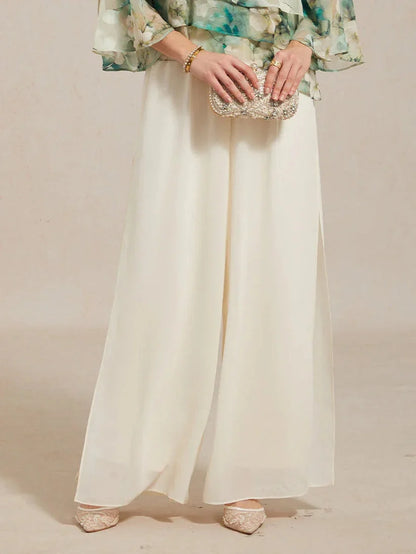 Hera | Elegant Chiffon Overlay Wide Pants