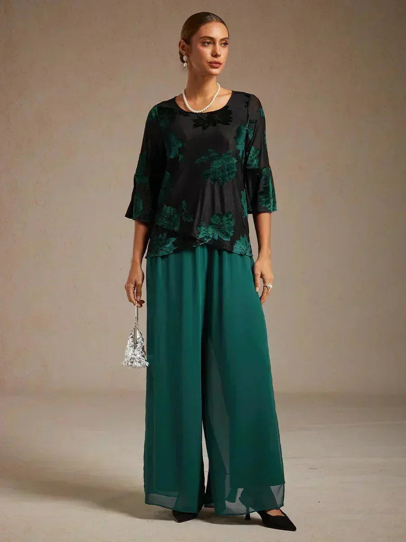 Hera | Elegant Chiffon Overlay Wide Pants
