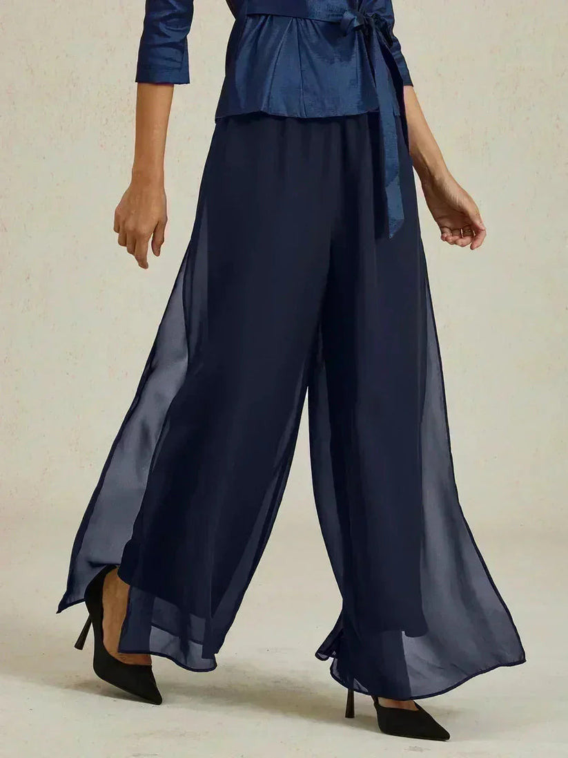 Hera | Elegant Chiffon Overlay Wide Pants