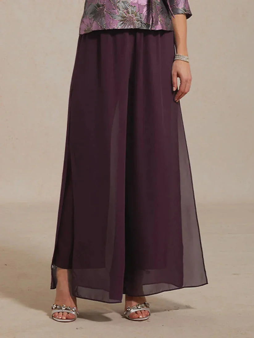 Hera | Elegant Chiffon Overlay Wide Pants
