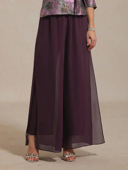 Hera | Elegant Chiffon Overlay Wide Pants