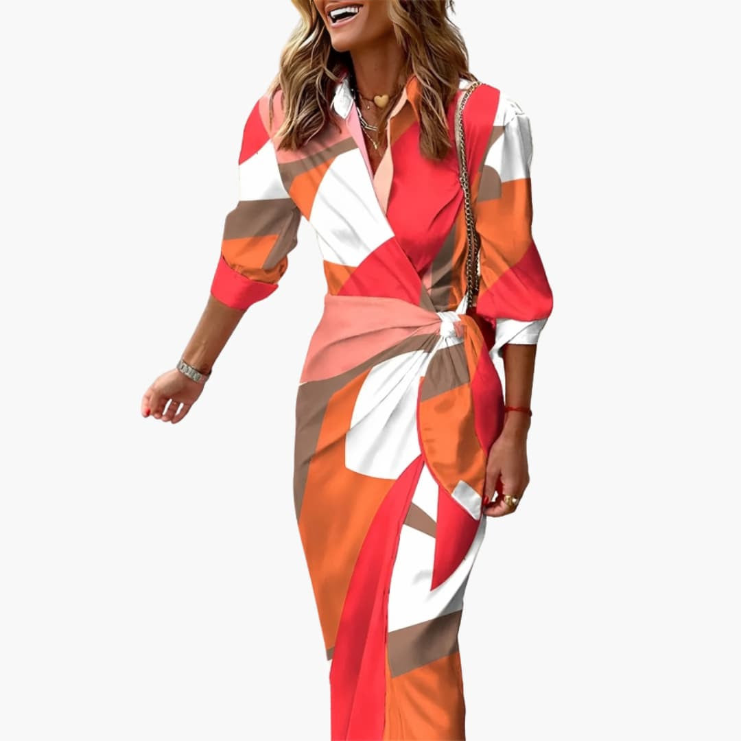 Women's Striped Cotton Maxi Dress | Elegant Wrap Design for Summer Comfort