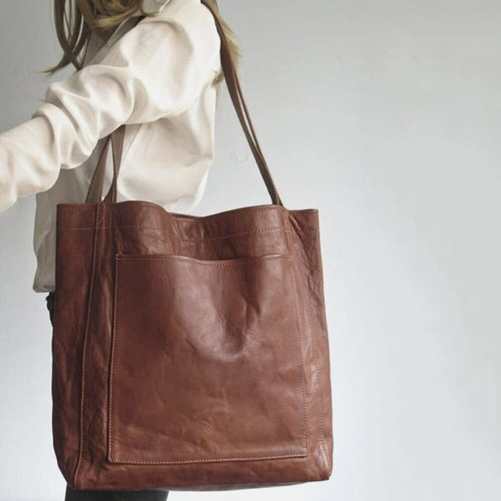 Women's Synthetic Leather Shoulder Bag | Elegant Structured Design for Versatile Use