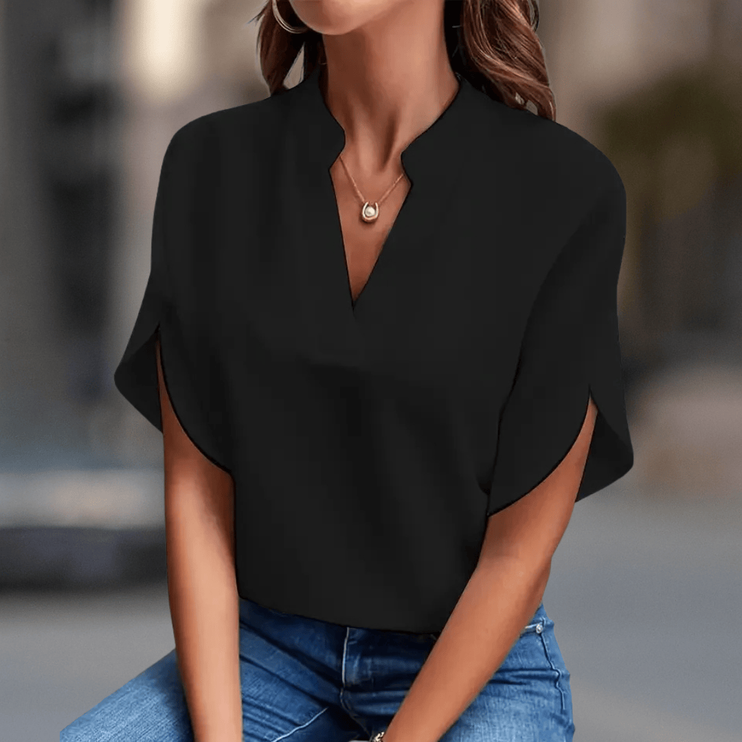 Women's Soft Lightweight V-Neck Blouse | Elegant Flowy Summer Top