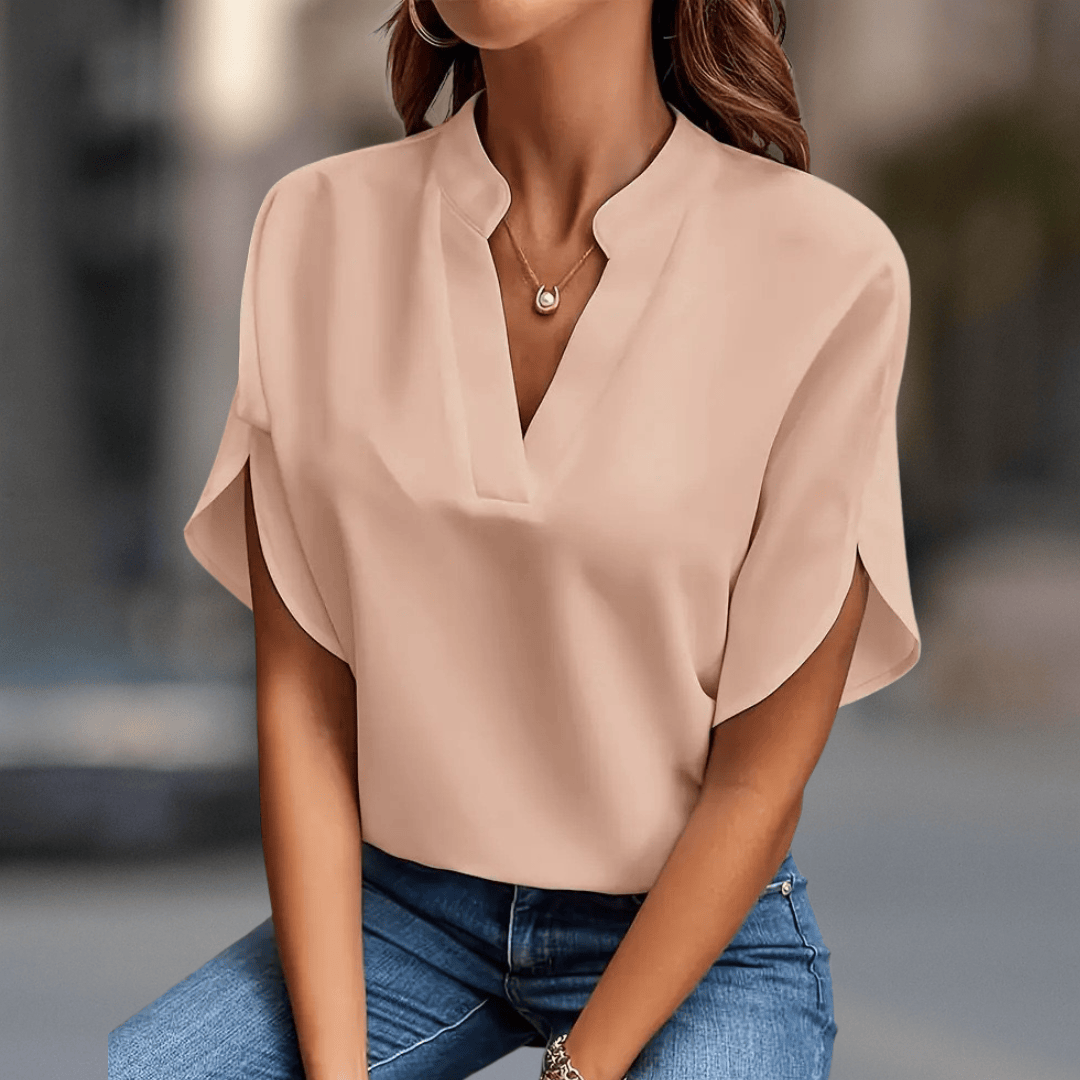 Women's Soft Lightweight V-Neck Blouse | Elegant Flowy Summer Top