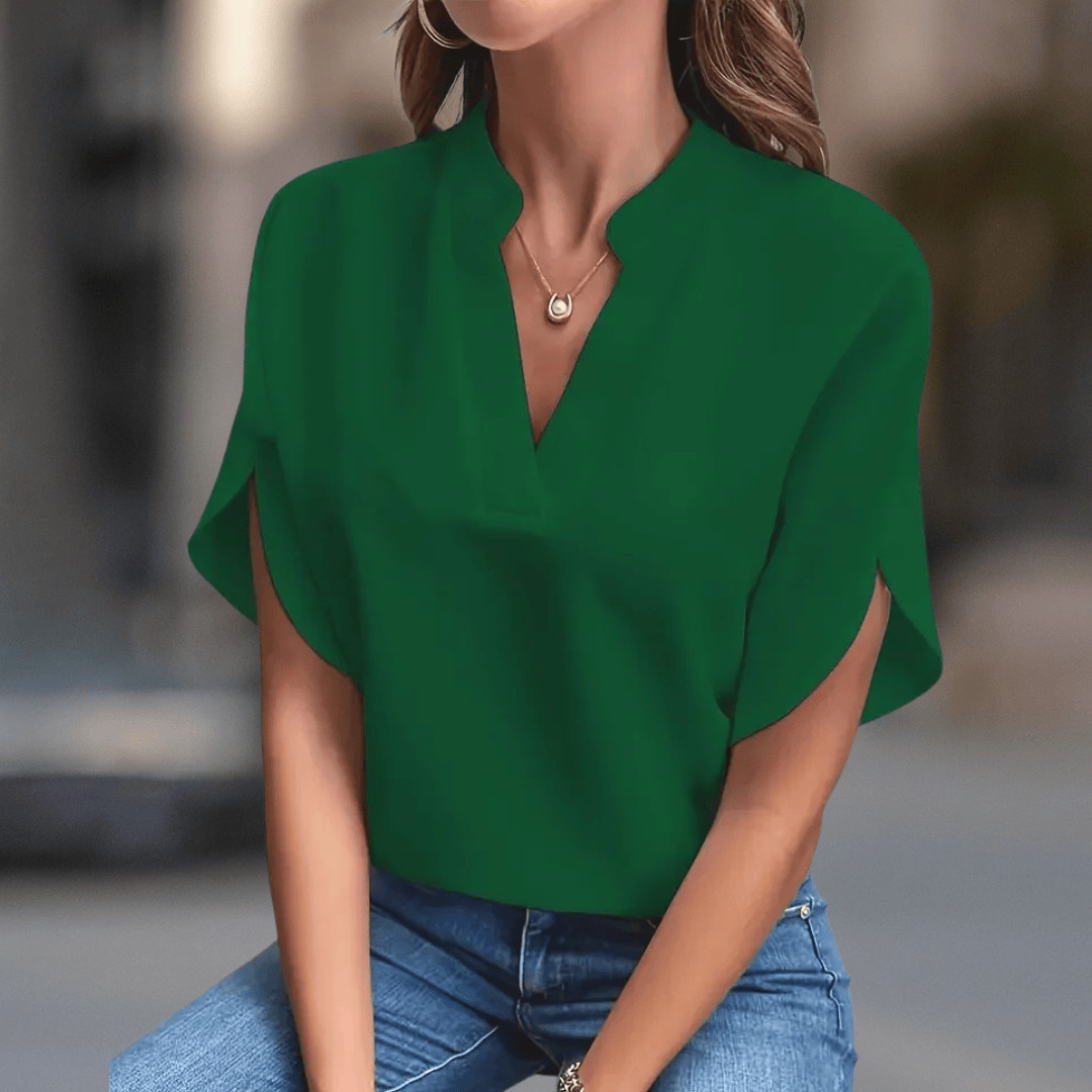 Women's Soft Lightweight V-Neck Blouse | Elegant Flowy Summer Top