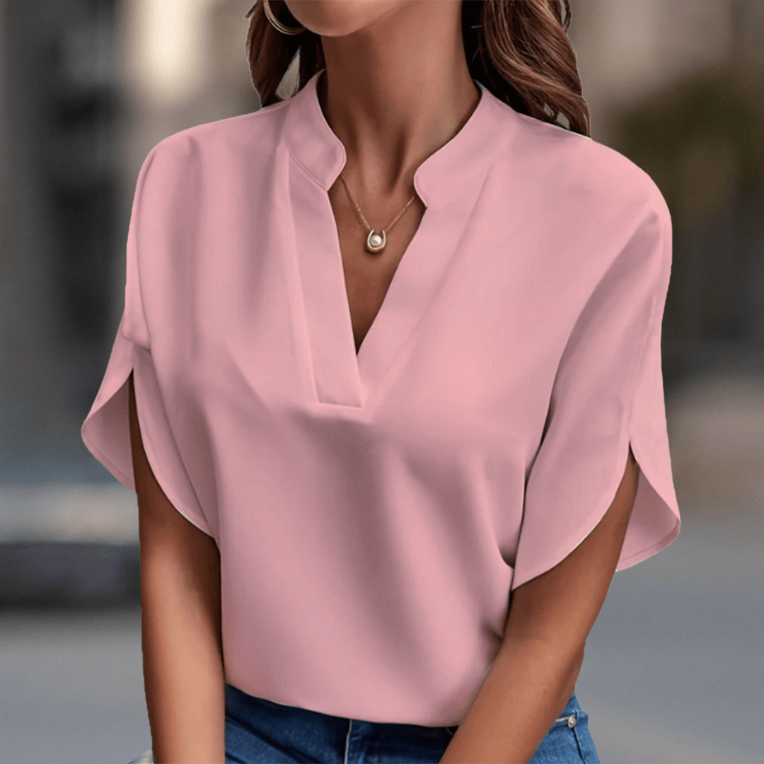 Women's Soft Lightweight V-Neck Blouse | Elegant Flowy Summer Top