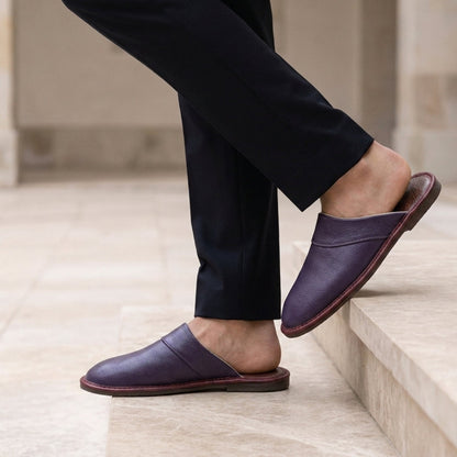 Aegina | Men's Leather Slip-On Slippers