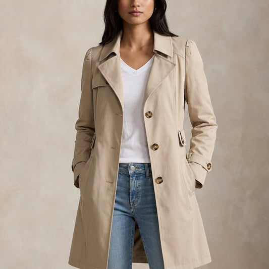 Adriana | Women's Lightweight Notched Collar Coat