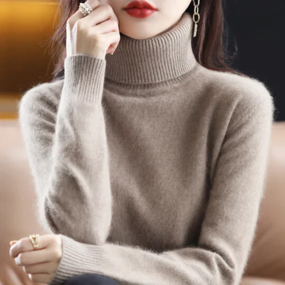 High Neck Cashmere Sweater for Women