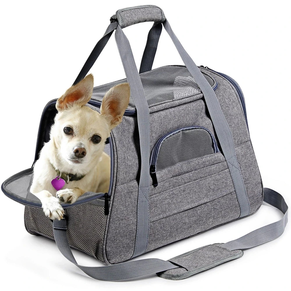 Airline-Approved Dog Carrier Backpack with Mesh Window: Portable Pet Transport Bag for Small Dogs