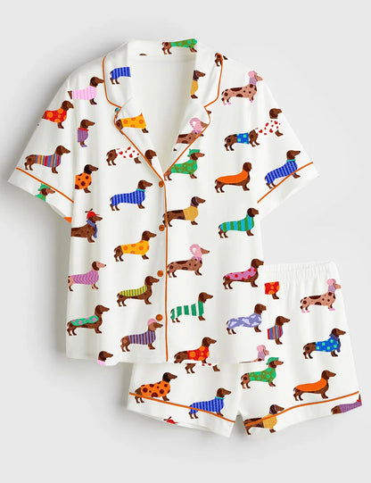 Women's Dachshund Cute Dog Pajama Set