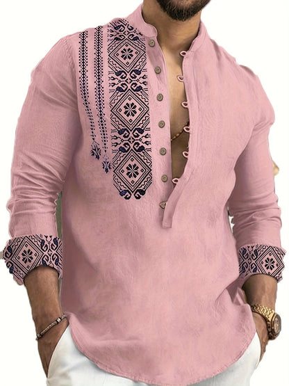 Men's Long Sleeve Henley Shirt
