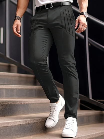 Landon | Men's Slim Fit Tailored Pants – Chino Style Dress Trousers with Pockets