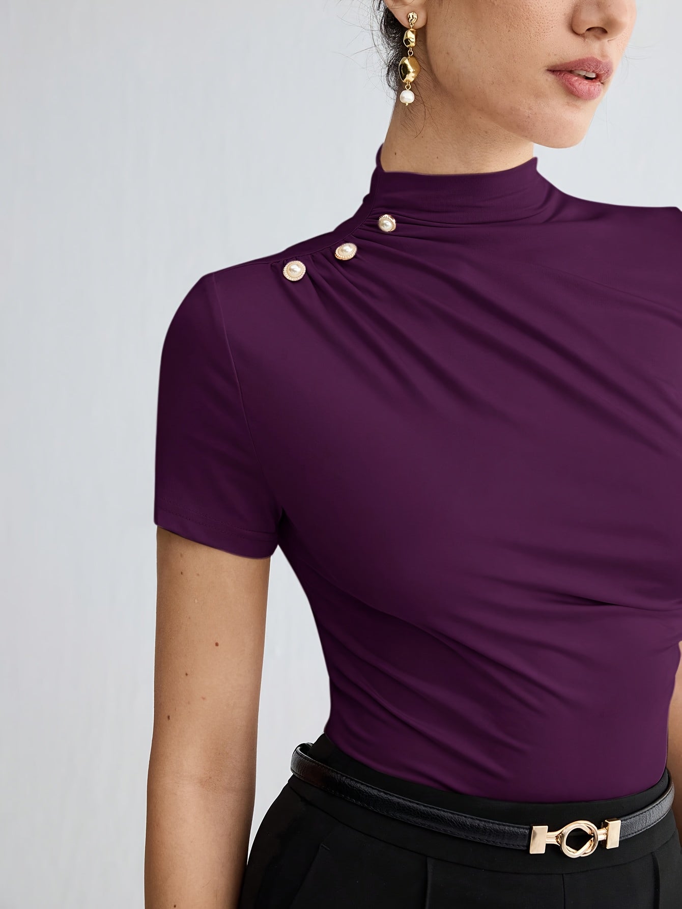 Sienna | Short Sleeve Mock Neck Top