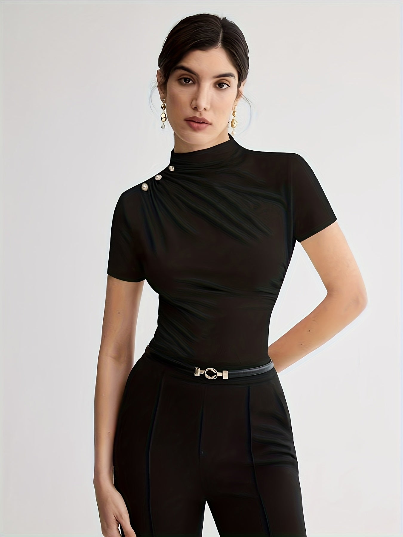 Sienna | Short Sleeve Mock Neck Top
