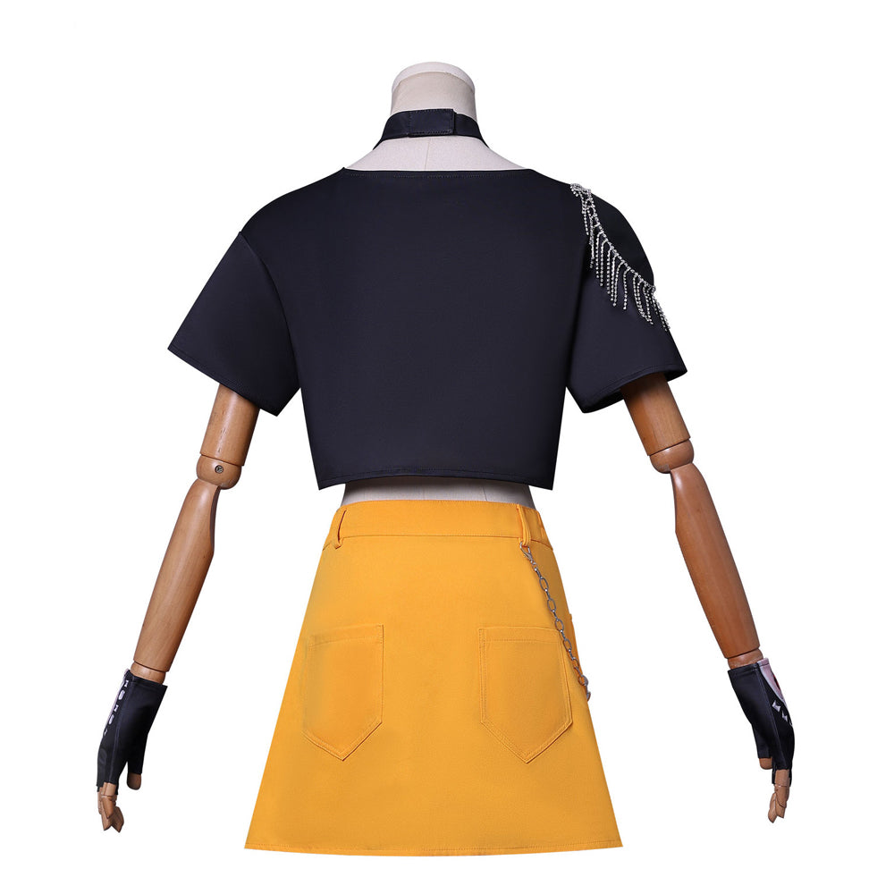 Kids & Adult KPop Mira Costume Fashion Stage Performance Outfit Mira Cosplay Top Skirt and Accessories