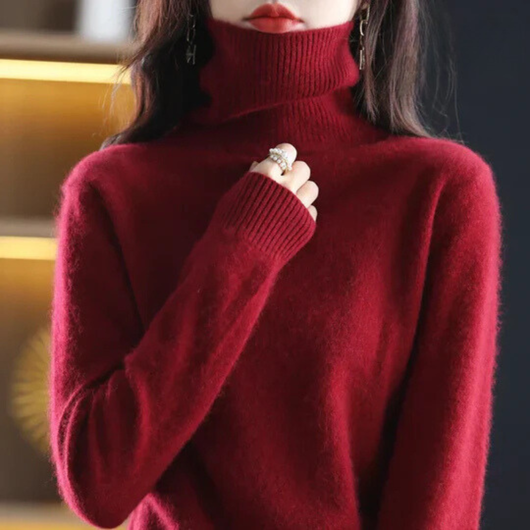 High Neck Cashmere Sweater for Women
