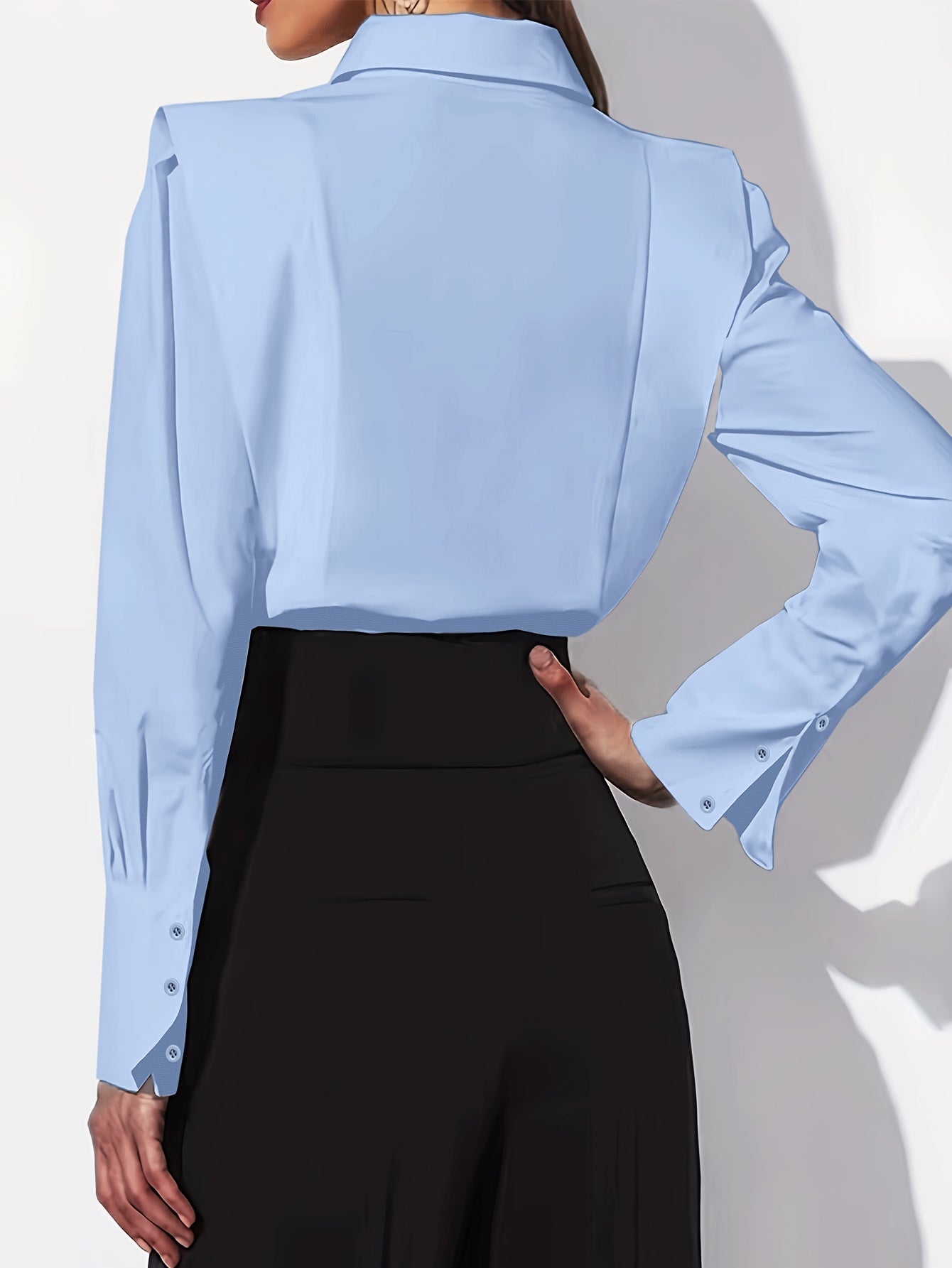 Women's Structured Shoulder Button-Up Shirt