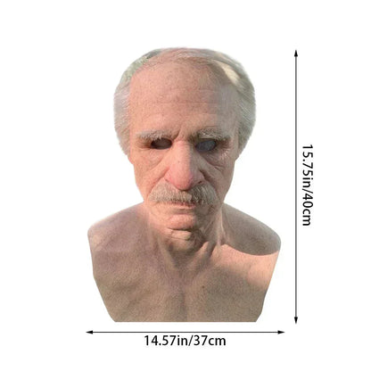 Creepy Old Man Mask – Realistic Latex Halloween Mask for Adults