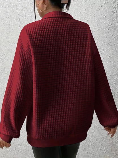 Women's Quarter-Zip Textured Sweatshirt