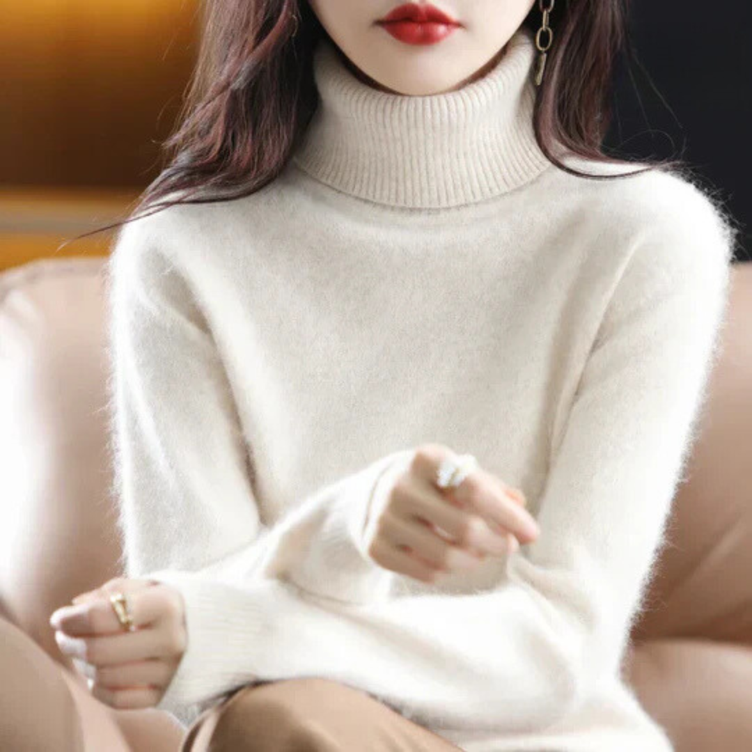 High Neck Cashmere Sweater for Women