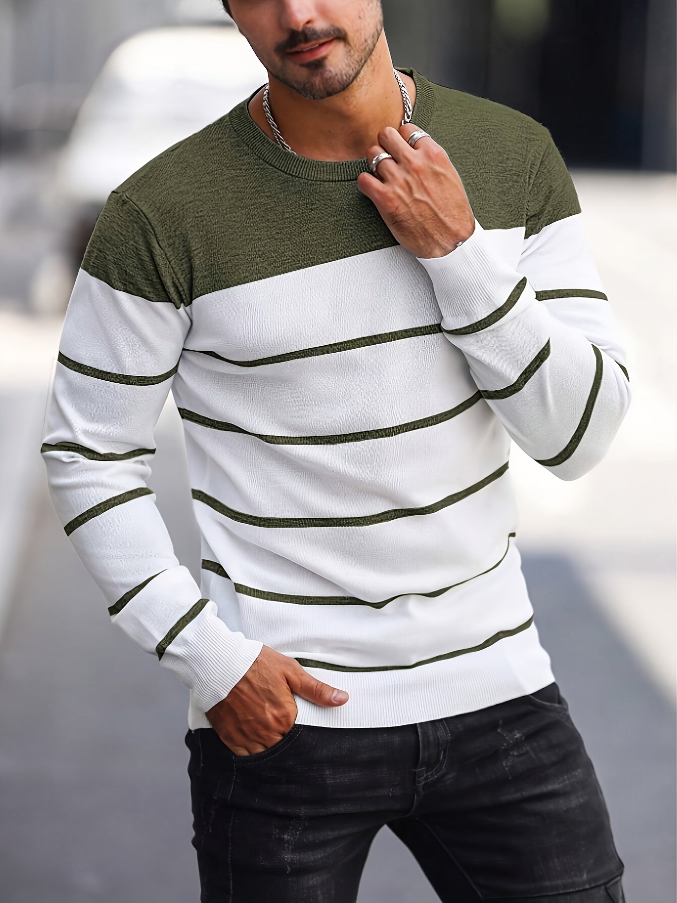 Barnaby | Striped Crew Neck Sweater