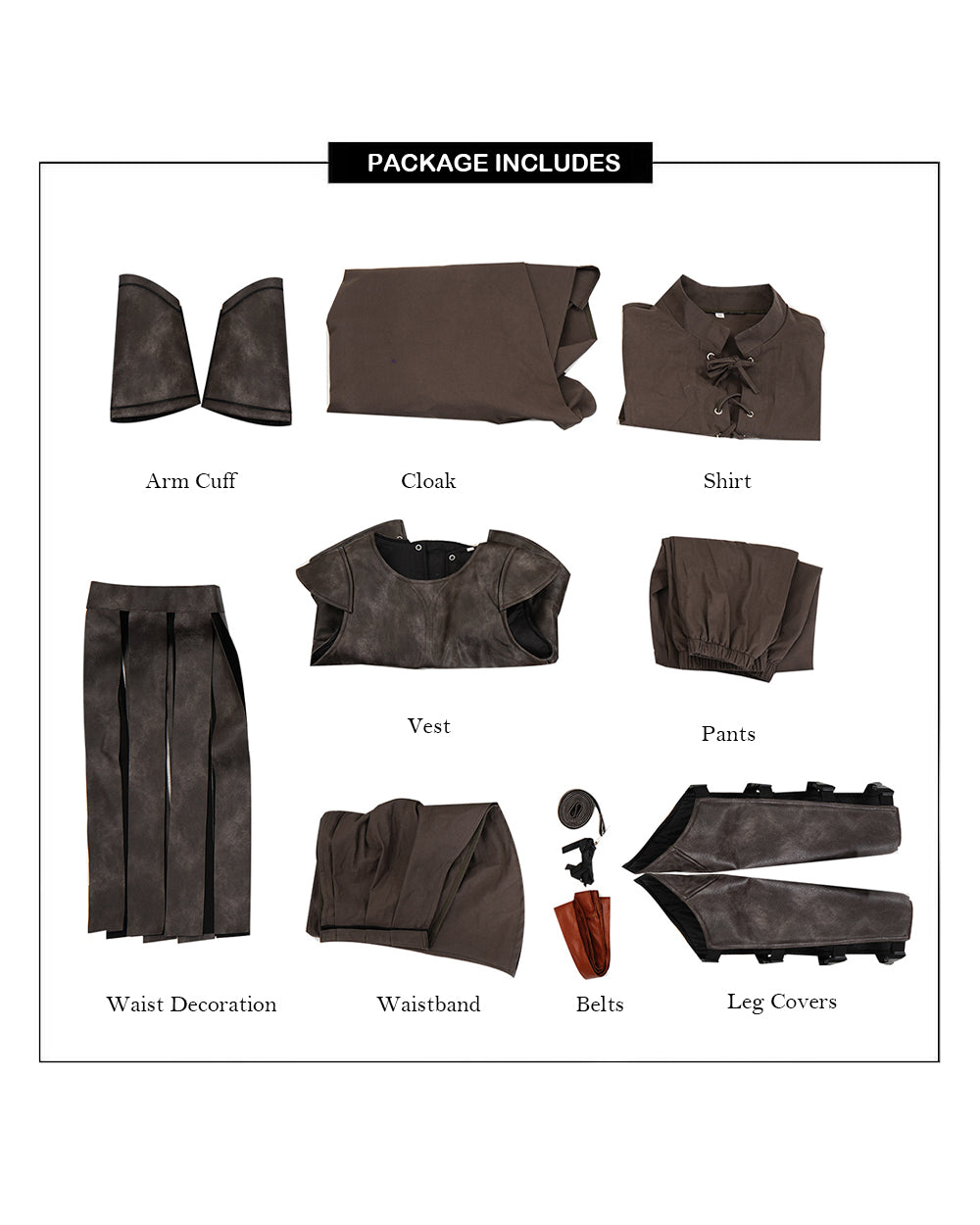 Ancient Greek King Odysseus Costume Dark Brown Odysseus Armor Set with Cloak for Kids Adults Halloween Carnival