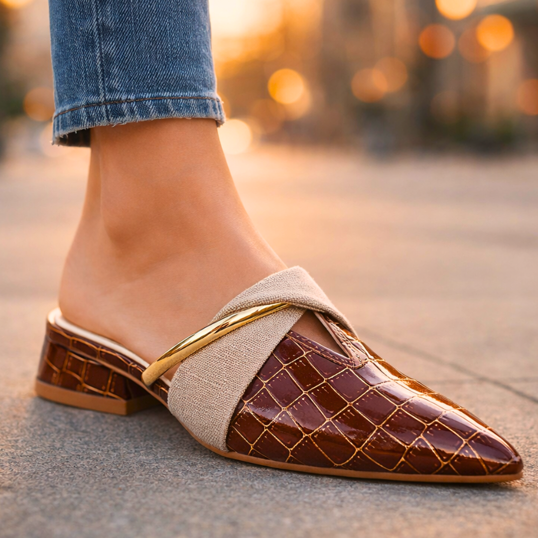 Harper | Women's Croc Pointed-Toe Mules