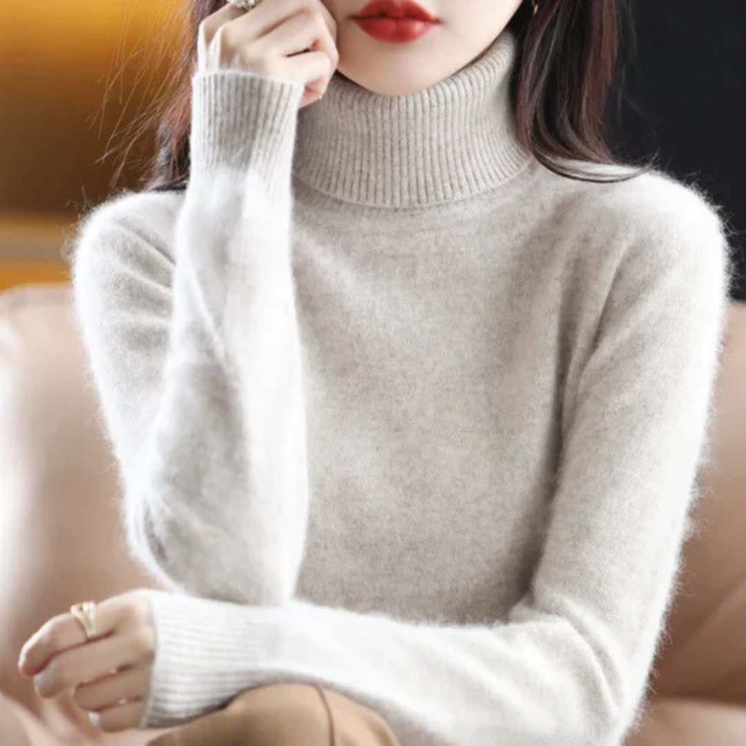 High Neck Cashmere Sweater for Women