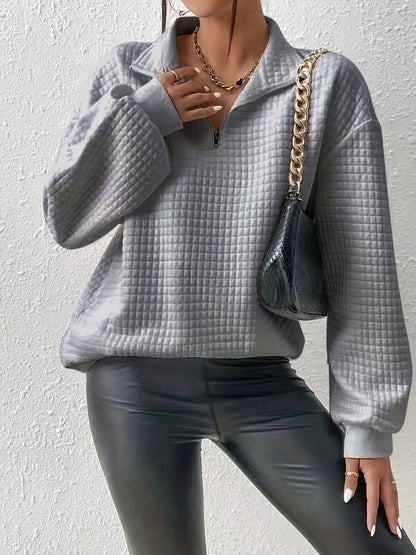 Women's Quarter-Zip Textured Sweatshirt