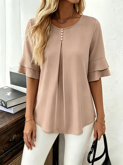 Women's Layered Ruffle Sleeve Blouse