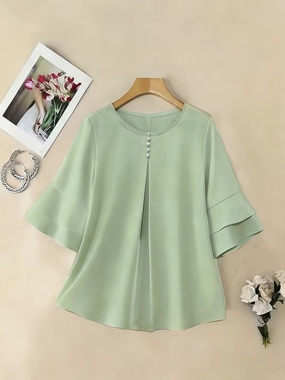 Women's Layered Ruffle Sleeve Blouse