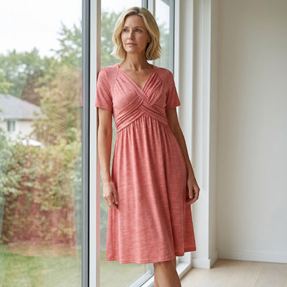 Flowy V-Neck Midi Dress – Soft & Breathable