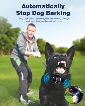 2-in-1 Dog Shock & Bark Collar - Smart Training, Adjustable Sensitivity, 3300FT Remote, Waterproof, Beep Vibration Shock