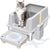 Stainless Steel Cat Litter Box with Lid -  Metal Litter Box for Big Cats, High Sided Kitty Litter Box Anti-Leakage