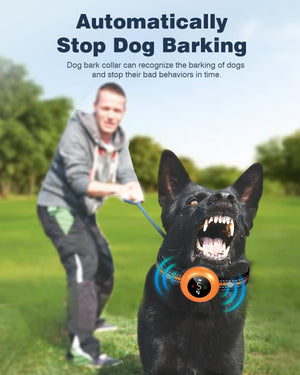 2-in-1 Dog Shock & Bark Collar - Smart Training, Adjustable Sensitivity, 3300FT Remote, Waterproof, Beep Vibration Shock