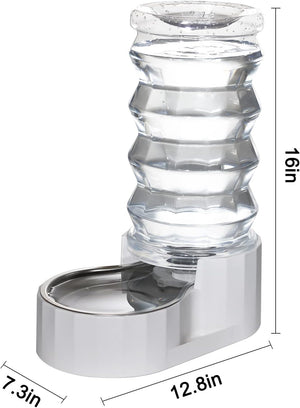 Stainless Steel Pet Waterer - Automatic BPA-Free Water Feeder, 8L Capacity with Two Caps & Filters