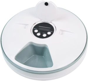 Automatic Cat Feeder - Battery-Powered 6 Grids Cordless Cat Food Dispenser with Timer