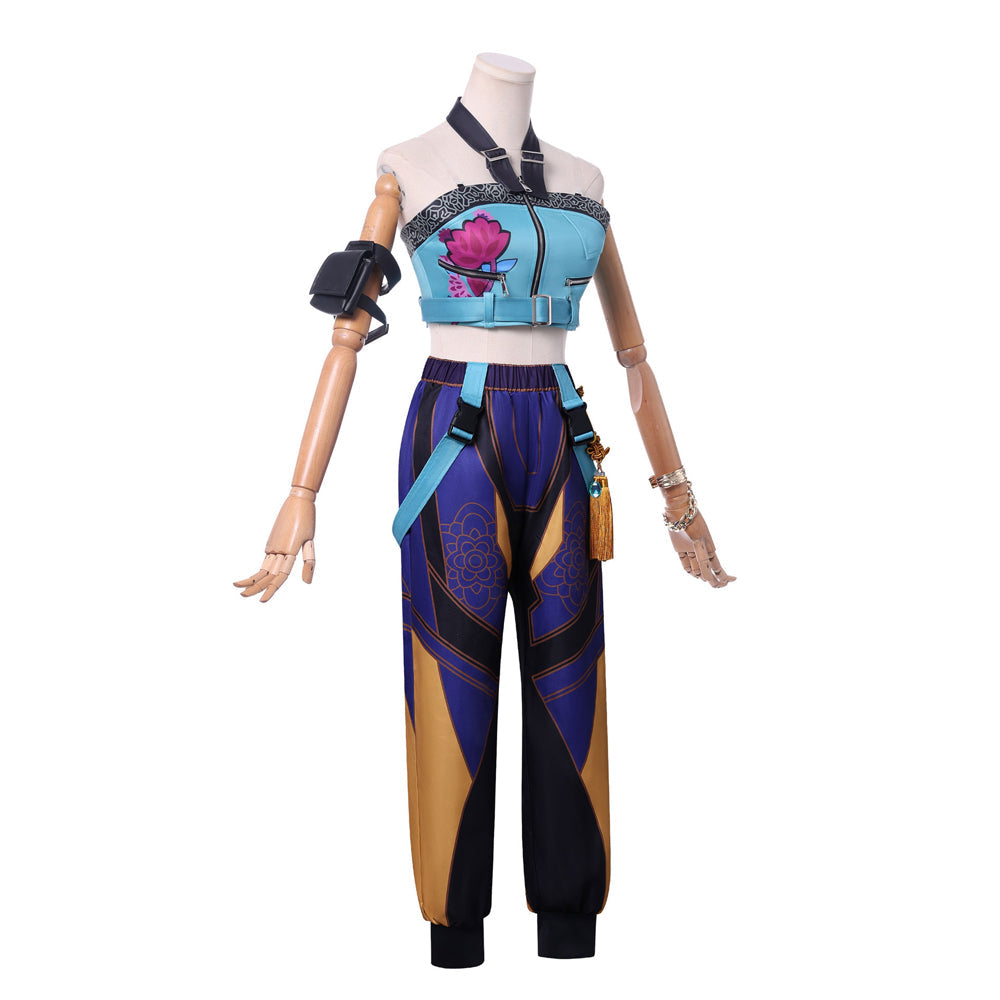 Zoey Blue Costume KPop Iconic Zoey Stage Performance Outfit Full Set