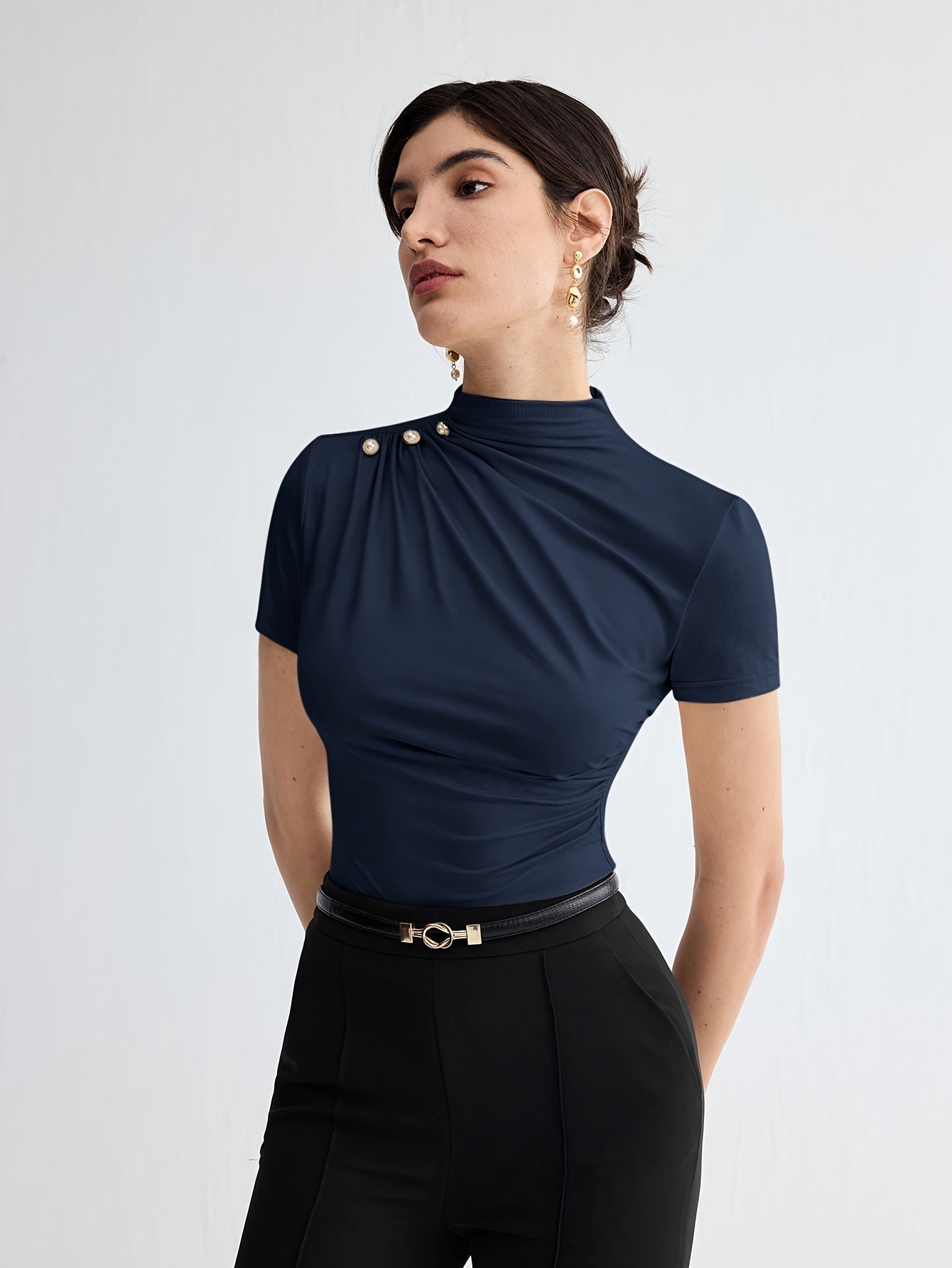 Sienna | Short Sleeve Mock Neck Top