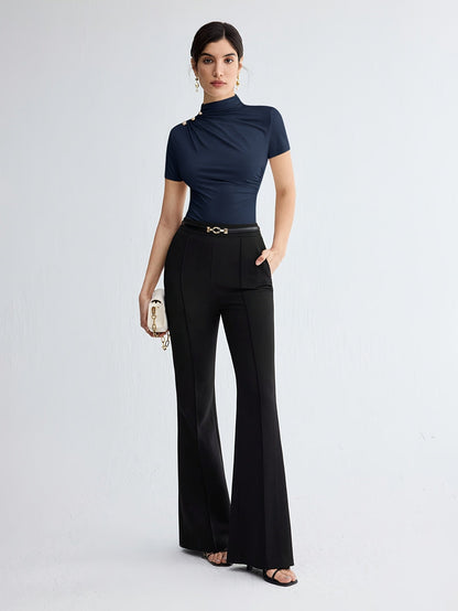 Women's Short Sleeve Mock Neck Top