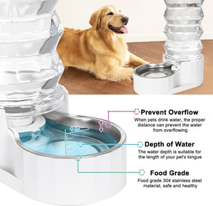 Stainless Steel Pet Waterer - Automatic BPA-Free Water Feeder, 8L Capacity with Two Caps & Filters