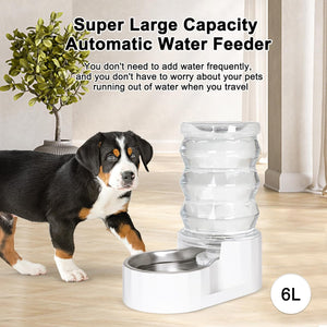 Stainless Steel Pet Waterer - Automatic BPA-Free Water Feeder, 8L Capacity with Two Caps & Filters