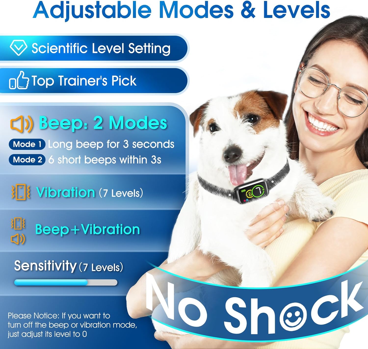 AI Automatic Dog Bark Collar - Smart No Shock Anti Bark Training Collar