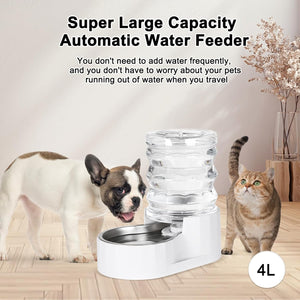 Stainless Steel Pet Waterer - Automatic BPA-Free Water Feeder, 8L Capacity with Two Caps & Filters