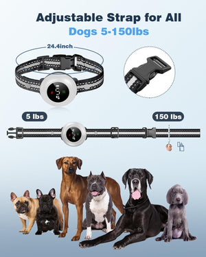 2-in-1 Dog Shock & Bark Collar - Smart Training, Adjustable Sensitivity, 3300FT Remote, Waterproof, Beep Vibration Shock